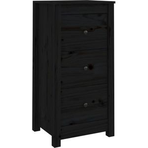 vidaXL - Dressoir - 40x35x80 - cm - massief - grenenhout - zwart