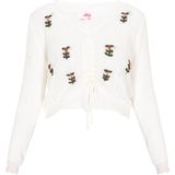 myMo - Comfy Collectie - Trui - V-hals - Lange Mouwen - Bloemenborduurwerk