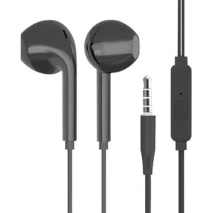 Oordoppen met draad - Met Microfoon - voor Muziek - Zwart - 3.5mm