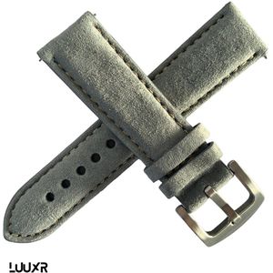 Horlogeband - 22mm - Grijs Suede - LuuXr