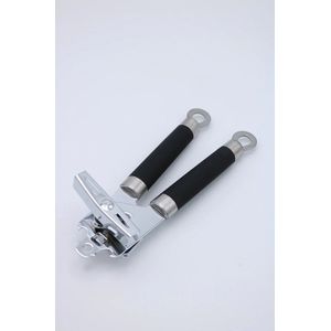 Rvs blik opener. Soft grip handvaten. Metalen draai heft. Kroondop opener