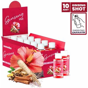 Momordica Detox Ginseng Shot Superfood Complex - Hibiscus - Ginseng Johannesbrood - Kaneel - Kruidnagel - 10 stuks