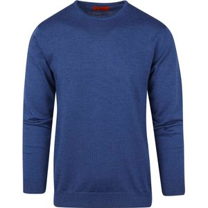 Suitable - Merino Pullover O Blauw - Heren - Maat XXL - Modern-fit