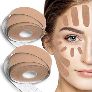 Gezichtstape voor rimpels en lifing - Gezichtslint - Plasters voor gezichtsrimpels - Gezichtspads voor voorhoofd, zorsplooi, oog, neuslijnen - 25 cm x 500 cm - 2 rol Facelift tape