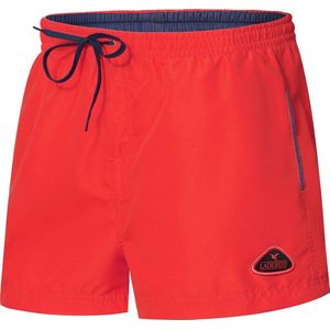 Ladeheid LA-ZA-SWS-1001 Heren Zwembroek - Zwemshorts - met zijzakken en achterzak - sneldrogend - met binnenslip van mesh - Koordsluiting - Polyester - Rood/Marineblauw - 5XL