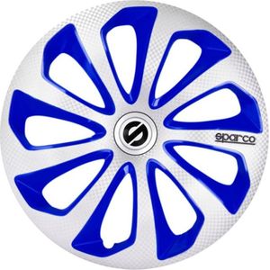 Sparco Wieldoppen Sicilia 13 Inch Abs Zilver/blauw Set Van 4