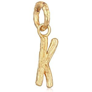 Elli - Hanger - 925 Sterling Zilver Verguld - Dames Letter K Organic Look
