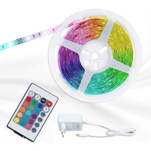 Briloner Leuchten FLOW LED strip - 5meter - Zelfklevend - RGB kleurverandering - Wit