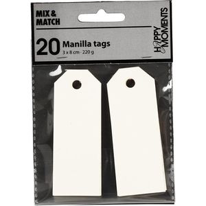 Manilla Labels off-Wit 30x80mm - 20 st