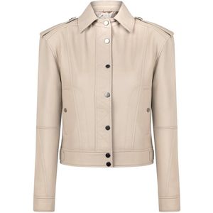 Felix Hardy - Korte Leren Jas - Beige - Dames