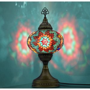 VALVELLO Mozaiek Lamp, Handgemaakte, Nachtlampje, Turkse, Arabisch, Oosterse, Tiffany, Marokkaanse Decoratieve Tafellampen Voor Slaapkamer, Bureau, Woonkamer En Perfecte Cadeau Voor Speciale Dagen - Oceaan