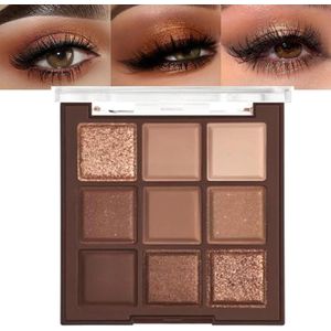 Oogschaduwpalet met 9 hooggepigmenteerde kleuren en veelzijdige afwerkingen, zachte textuur voor een langdurige en intensieve kleurbeleving