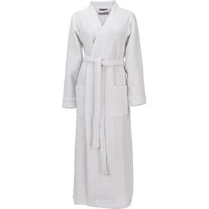 LINNICK Wafel Badjas - White - Maat M - Sauna badjas - 100% Katoen - Badjas Dames - Badjas Heren
