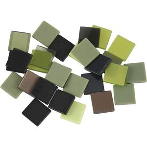 Creotime Kunststof Mini Mozaiek Vierkant Groen 10x10mm