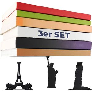 Zichtbare boekenplank wand - Building Edition in set van 3 | tussen boekenkast Zwart | veelzijdig inzetbare twee planken