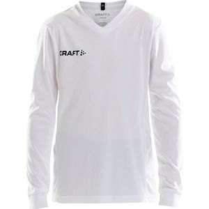 Craft Squad Jersey Solid LS Shirt Junior Sportshirt - Maat 146  - Unisex - wit/zwart Maat 146/152