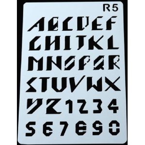 Lettersjablonen - Sjabloon met letters - Alfabet - ABC - Cijfers - Handlettering - Bullet Journaling - #R5 - 17,8X26cm