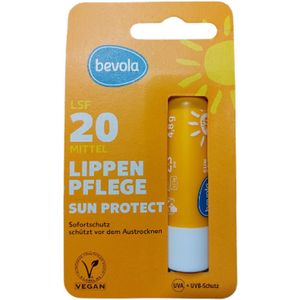 Bevola Lippenbalsem Sun Protect SPF20 | Verzorgende Lippenbalsem met Zonnebrand - Beschermende Lippenbalsem
