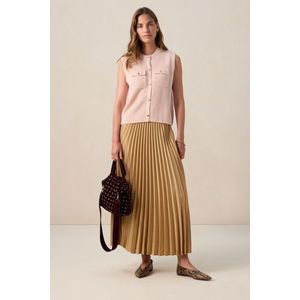 Lichtroze gilet met knoopsluiting