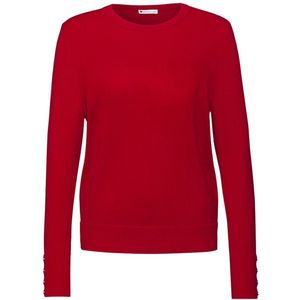 Street One - Dames Trui - Rood - Met Knoopdetail