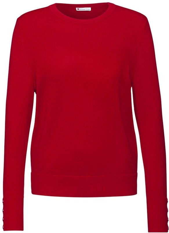 Street One - Dames Trui - Rood - Met Knoopdetail