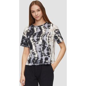 Qs Women-T-shirt--92A0 GREY/BLACK-Maat XS