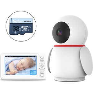 Babyfoon met Camera - Baby Monitor met Geluidsdetectie - Babyfoon met Camera en App - Wit