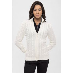 Felix Hardy - Kabelgebreid Vest - Ecru - 100% Katoen - Dames