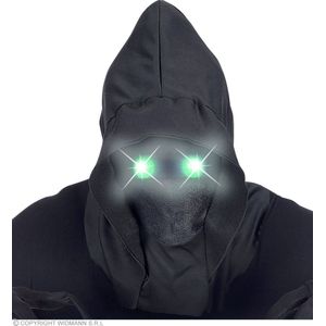 WIDMANN - Onzichtbaar gezichtsmasker met capuchon en lichtgevende ogen groen volwassene
