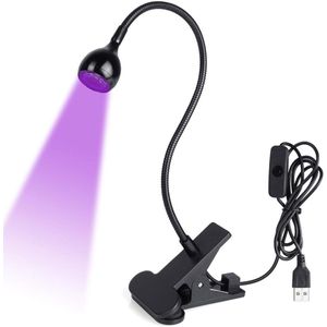 Nail Art Lamp - Mini Nail Art Lamp, Kleine Gelnagel UV Lamp, 3W UV Lijm Uithardingslamp, Oplaadbare Mini USB Nageldroger, Draagbare LED Nail Art Zaklamp (Zwart, 1 st.)