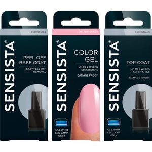 Sensista Cotton Candy Peel Off Set - Gellak Voordeelset - Roze - Gel nagellak voor LED lamp - 3 stuks
