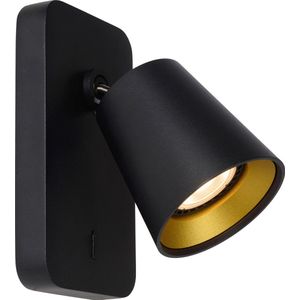 Lucide TURNON Bedlamp / Wandlamp - LED Dim to warm - GU10 - 1x5W 2200K/3000K - Zwart