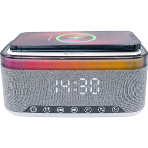 Denver Wekker met Draadloze Oplader - Bluetooth - White Noise Machine - Digitale Wekker - FM Radio - Dubbel Alarm - Dimmer - CRQ225