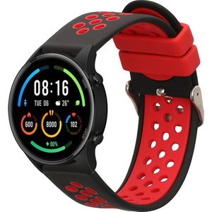 kwmobile bandje geschikt voor Xiaomi Mi Watch Color Sport / S1 Active - Armband voor fitnesstracker in zwart / rood - Horlogeband