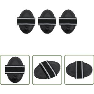 vidaXL Roskamset - Ro Brosse Kammen - Roskammen 3 st staal zwart - Paardenborstel - Borstels Voor Paarden - Stalproducten