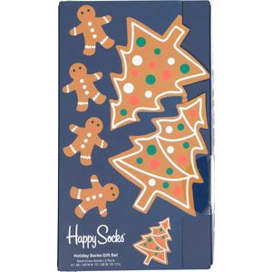 Happy Socks Gingerbread Cookies Socks Gift Set (2-pack) - unisex sokken - kerstkoekjes - Unisex - Maat: 36-40