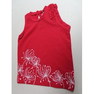 Mouwloze t shirt - Topje - Meisjes - Rood - 2 jaar 92