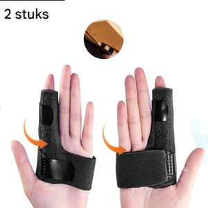 Gsedaox-Vingerspalk-Vingerbrace-Vingertape-Vingerriemen-voor Vingers en Tenen-Paar-Zwart