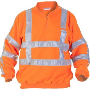 Fleece signalisatie sweater Texel RWS oranje, maat 2XL