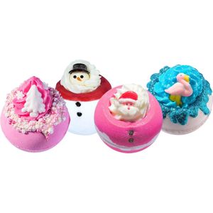 Sajovi Cadeauset Kerst Badbruisballen - Sajovi Bruisbal Pink Christmas - Sajovi Bruisbal Flamingo Ho-Ho - Sajovi Bruisbal Father Blissmas