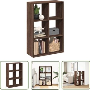 The Living Store Kamerscherm / boekenkast 69,5x29x103,5 cm hout bruin eikenkleur - Boekenkast - Boekenplank - Opbergkast - Houten Kast - Scheidingswand