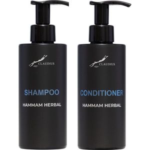 Douchepakket Hammam Herbal - Shampoo + Conditioner - 300 ml per fles - Claudius Cosmetics - bodycare - luxe fles - set van 2 stuks - Cadeau