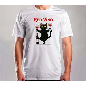 Red Vino Cat - T Shirt - Funny - SoFunny - Grappig - ZoGrappig - Sarcasm - SarcasticHumor - Sarcasme - Sarcastisch