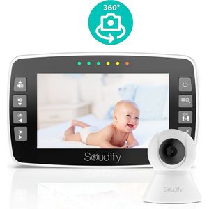 Soudify - Babyfoon met Camera - HD Beeld - Nachtzicht - Tweeweg-Audio - Temperatuurmonitoring