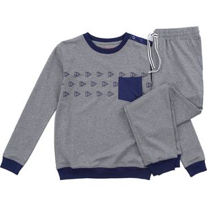 La-V pyjama sets jersey voor jongens met 3D playbutton print Grijs 164-170