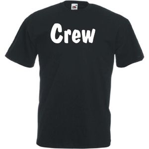 Mijncadeautje Unisex T-shirt zwart (maat XXL) Crew - tekst voorzijde