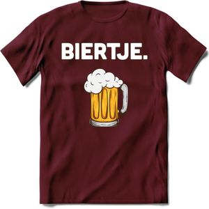 Biertje T-Shirt | Bier Kleding | Feest | Drank | Grappig Verjaardag Cadeau | - Burgundy - XXL