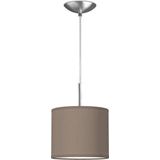 Home Sweet Home hanglamp Bling - verlichtingspendel Tube Deluxe inclusief lampenkap - lampenkap 20/20/17cm - pendel lengte 100 cm - geschikt voor E27 LED lamp - taupe