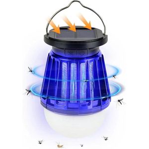Muggenlamp Elektrisch Op Zonne-Energie 2-In-1 Muggenval Campinglamp Vliegenval USB-Oplaadbare Accu Elektrische Muggenval - Voor Binnen En Buiten