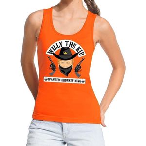 Oranje fun tanktop / mouwloos shirt Willy the Kid voor dames -  Koningsdag kleding XL